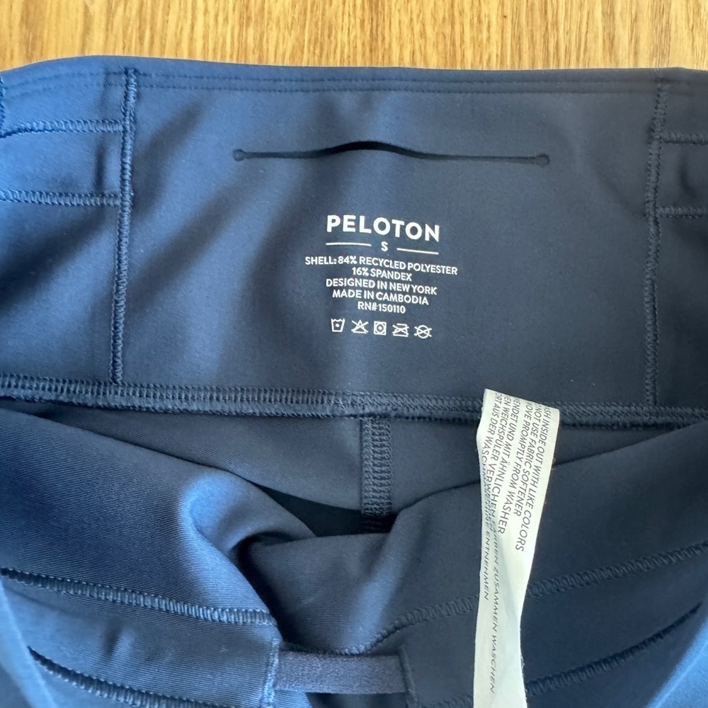 Peloton Navy Blue High-Rise Rib Insert Pocket Legging - Size Small - Picture 5 of 9